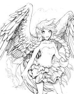 раскраски аниме с крыльями
