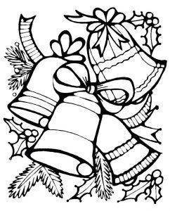 Колокольчики Раскраска зима Новый год, рождественские колокольчики