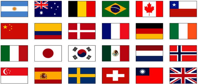 Флаги стран мира (1 часть) — раскраска