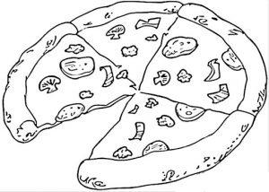 раскраска пицца для детей распечатать