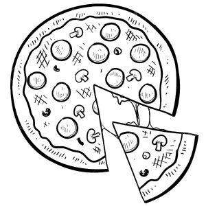 раскраска пицца для детей распечатать
