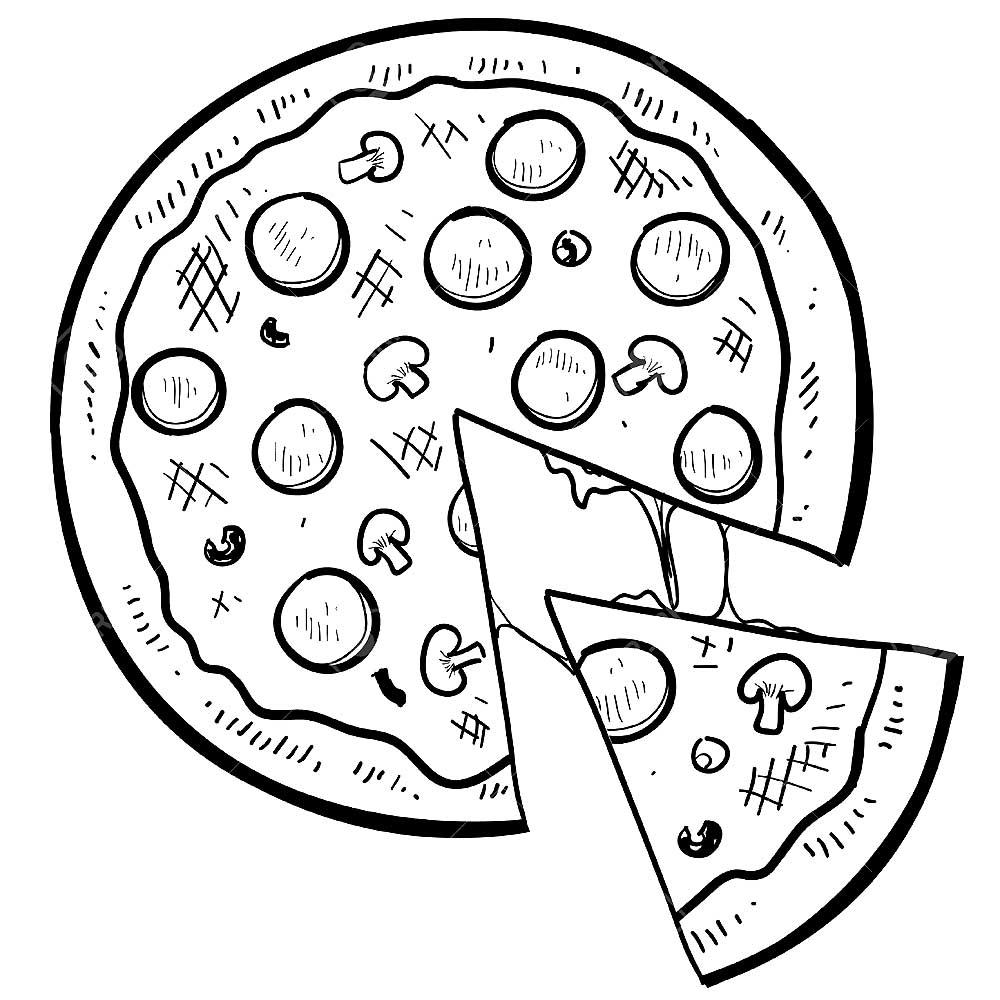 Раскраска Пицца для детей.