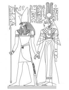 раскраска Боги Египта для детей  распечатать