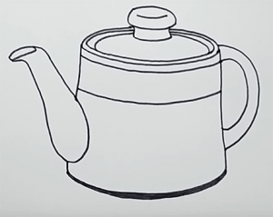 раскраска чайник для детей распечатать бесплатно