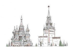 раскраска кремль Москвы 