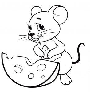 мышь с сыром раскраска распечатать бесплатно