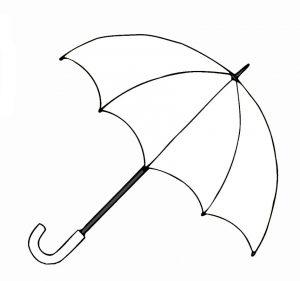 раскраска зонтик для детей распечатать