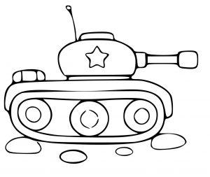 Раскраска танк для малышей