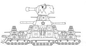 Раскраска танк КВ-44 из мультика