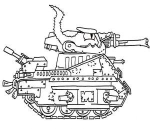 Раскраска танк Левиафан из мультика