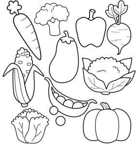 Раскраска овощи для детей