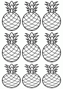 Раскраска 9 ананасов
