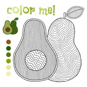 Раскраска авокадо антистресс