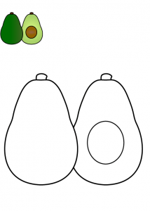 Раскраска авокадо для детей