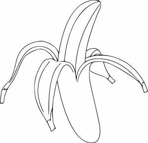 Раскраска фрукты банан для детей 3-4 года