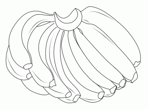 раскраска связка бананов