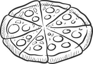 Раскраска еда пицца 3