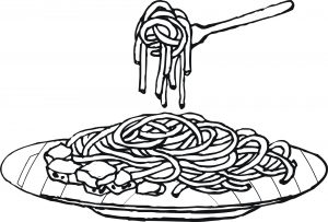 Раскраска еда спагетти 3