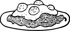 Раскраска еда спагетти 2