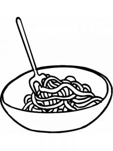 Раскраска еда спагетти
