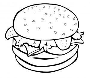 Раскраска еда бургер 2