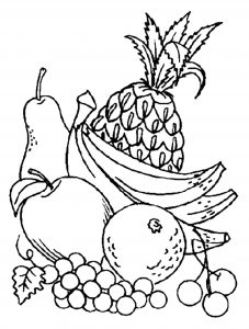 Раскраска фрукты для детей 4-5 лет
