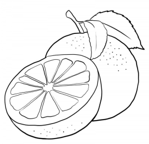 Раскраска грейпфрут для детей