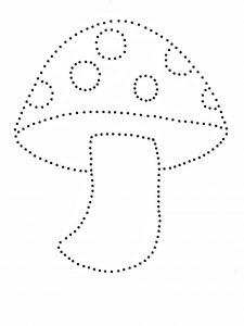 Раскраска грибы по точкам
