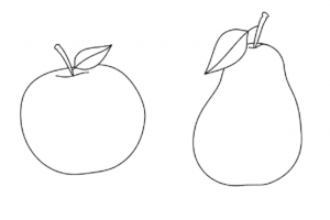 Раскраска груша яблоко 2