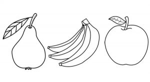 Раскраска груша яблоко банан