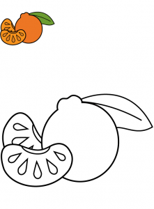 Раскраска мандарин для детей 3-4 года