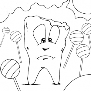 Раскраска зуб с кариесом 4