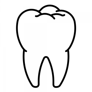 Раскраска зуб для детей 3-4 года