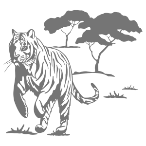 Трафарет тигра для вырезания на окно