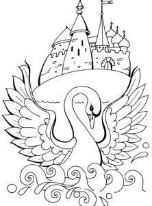 Раскраска лебедь для детей: сказка о царе Салтане