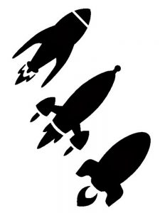 Шаблоны и трафареты ракеты для занятий с детьми