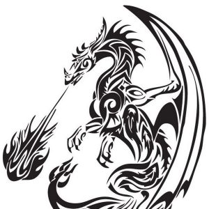 Трафарет дракона 28