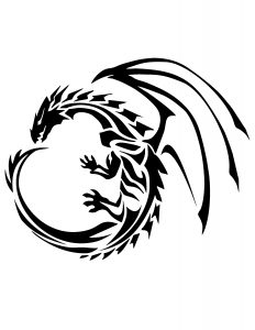Трафарет дракона 29