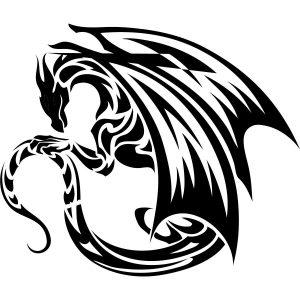 Трафарет дракона 3