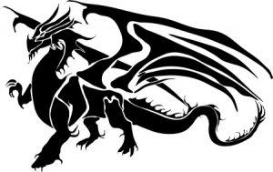 Трафарет дракона 8