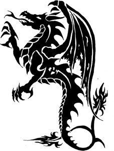 Трафарет дракона 14