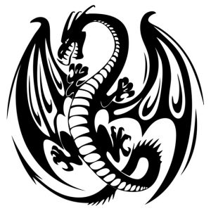 Трафарет дракона 16