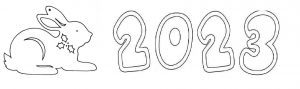 Трафарет и шаблон 2023 год с кроликом