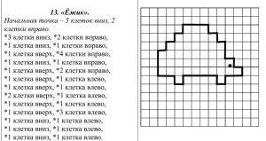графический диктант по клеточкам для 1 класса сложные