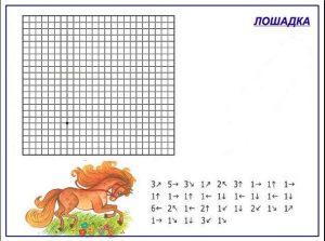 графический диктант по клеточкам для 1 класса