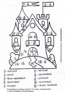 математическая раскраска дроби распечатать бесплатно
