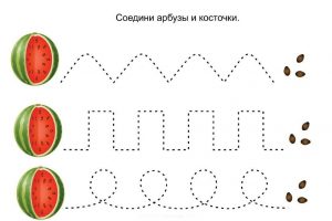 Раскраска арбуз тренируем руку