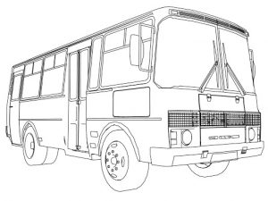 раскраска автобус для детей распечатать