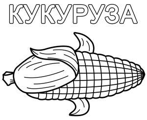 Раскраска кукуруза для детей