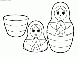 раскраска матрешка распечатать бесплатно